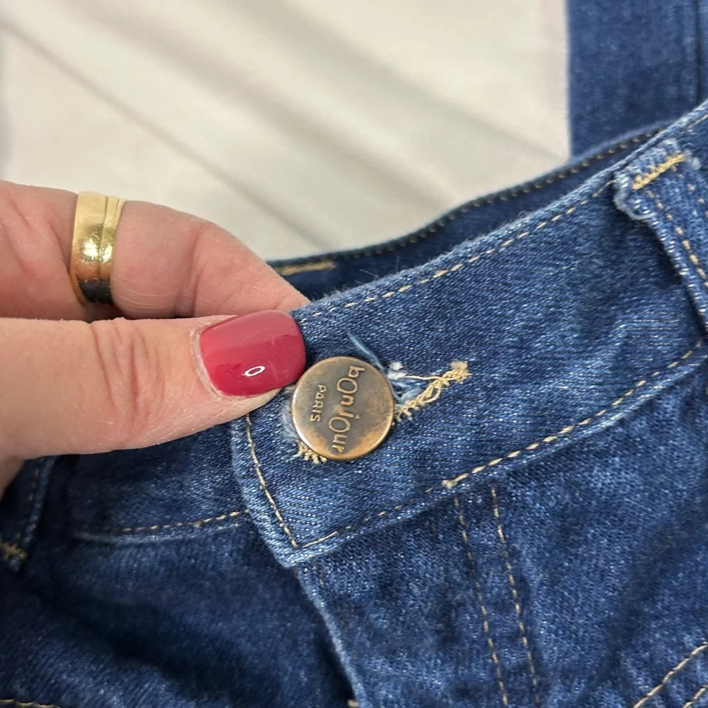 Vintage Bonjour Blue Denim High‎ Waisted Mom Jeans 26 inch waist Size 10 slouchy